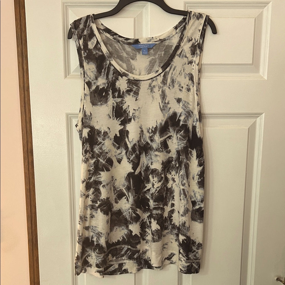 Simply Vera Wang Black and Cream Tank Top Women’s   XL